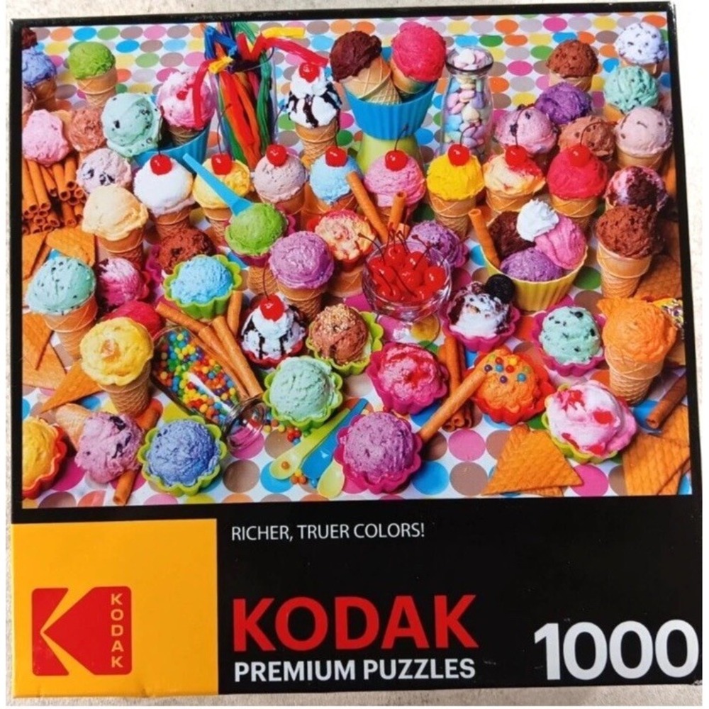 Kodak Premium Puzzles Variety of Colorful Ice Cream 1000 Piece Jigsaw Puzzle
